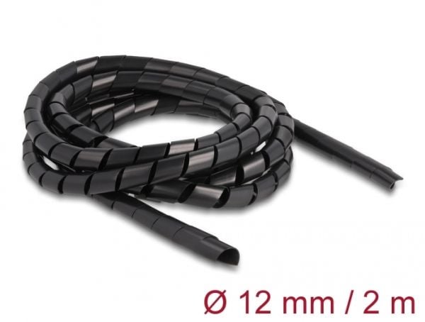 Delock - Sprialkabelomvikling - 2 m - sort
