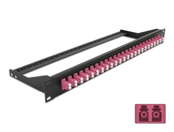 Delock - Patch-panel - stativmonterbar - LC Duplex MM X 24 - sort, violet - 1U - 19"