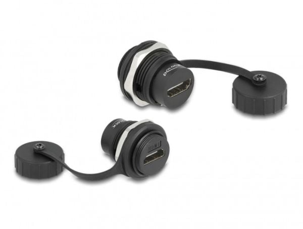 DeLOCK 86963, Musta, HDMI-A, HDMI-A, HDMI-A, HDMI-A, Naarasliitin, Naarasliitin, Muovia