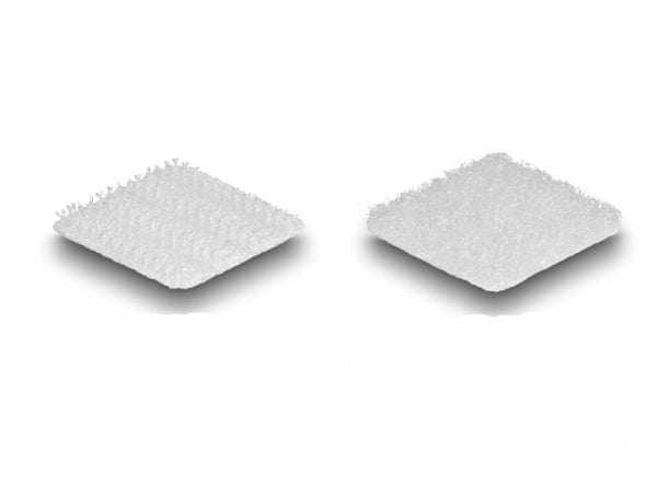Delock - Hook & loop dot - square, self-adhesive - vit (paket om 64)