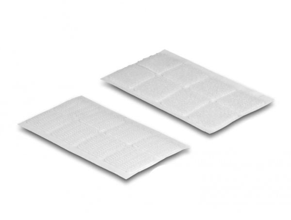 Delock - Hook & loop dot - square, self-adhesive - vit (paket om 64)