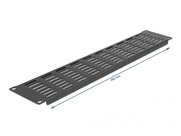 Delock - Rackpanel - svart - 2U - 19"