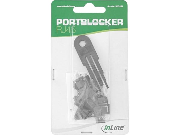 InLine 55722I, Portin lukitsin + avain, RJ-45, Musta, Muovi, 10 kpl