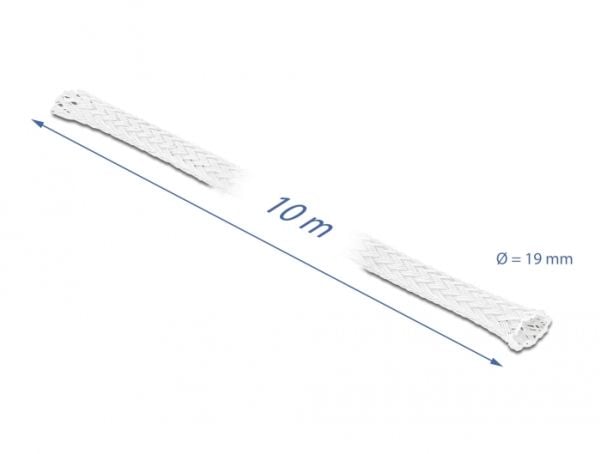 Delock - Flätad ärm - 10 m - vit