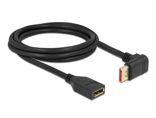 Delock - DisplayPort-forlengelseskabel - DisplayPort (hann) oppvinklet til DisplayPort (hunn) - DisplayPort 1.4 - 2 m - 8 K 60 Hz (7680 x 4320) stø...