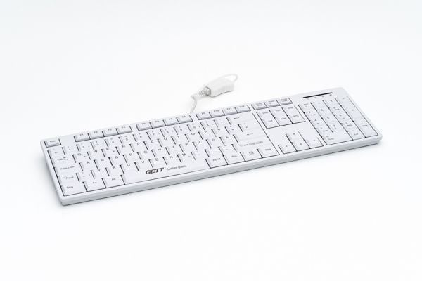 Gett GCQ CleanType Easy Basic tastatur med kabinett i plast IP 68 NUM-Block 105 taster USB Farge: hvit oppsett: CH