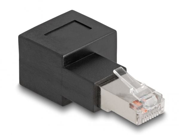 Delock - Nettverksadapter - RJ-45 (hann) høyrevinklet til RJ-45 (hunn) - CAT 6a