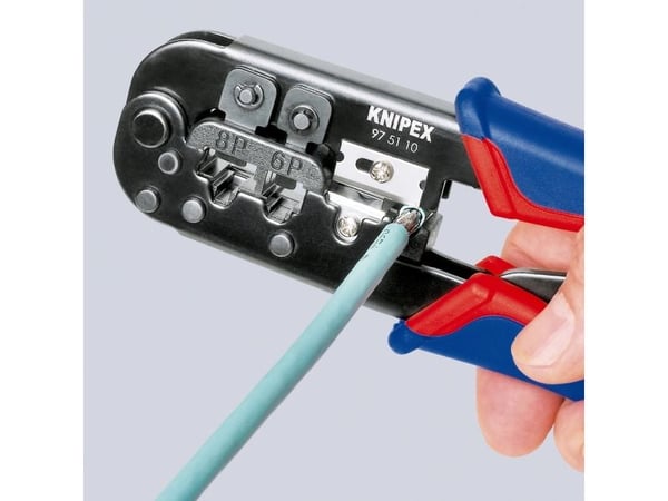 KNIPEX krympetang for Western-plugger 6/8-pins, i selvbetjent displaypakke