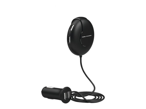 Realpower - Autovirtasovitin - 9,4 A - 6 lähtöliitäntää (USB)