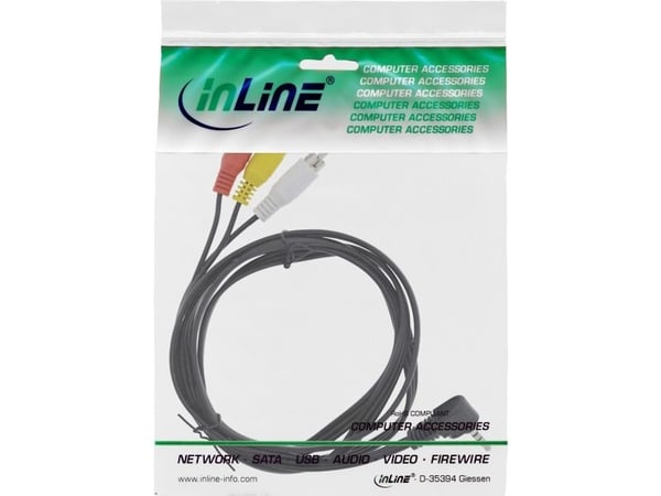 InLine 89600, 1,5 m, 3,5 mm, 3 x RCA, nikkeli, musta, uros/naaras
