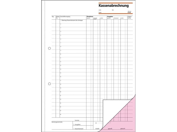 Sigel - Kontantrapport - 50 ark - A4 (210 x 297 mm) - dublett - karbonfri