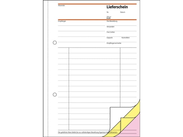 Sigel - Leveranslista - 40 ark - A5 (148 x 210 mm) - tredubbla - självkopierande