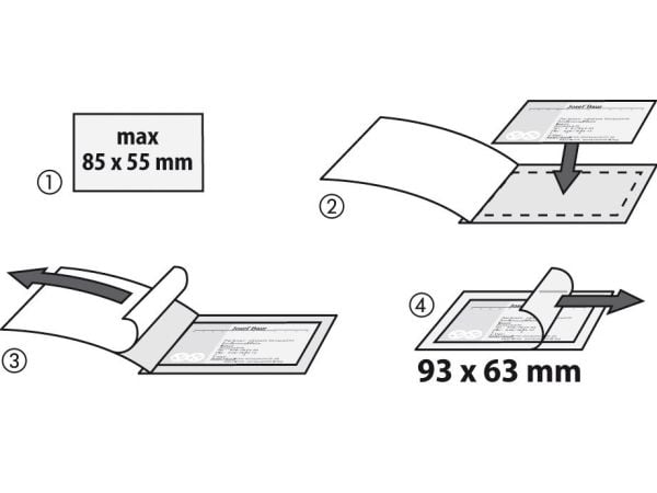 Sigel - Visittkortlomme - for 85 x 55 mm - blank (en pakke 100)