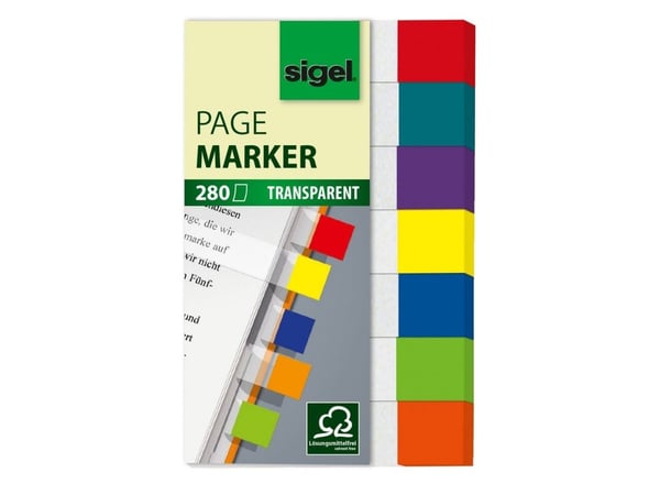 Sigel PageMarker - Sidemarkør - 12 x 50 mm - 280 ark - assortert