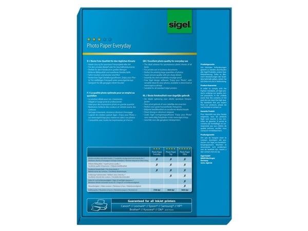 Sigel InkJet Everyday, Kiilto, 190 g/m², A4, 100 arkkia