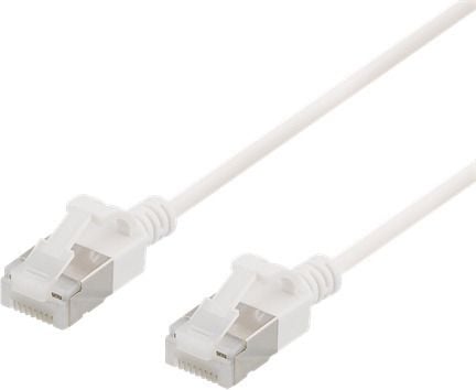 DELTACO - Liitäntäkaapeli - RJ-45 (uros) RJ-45 (uros) - 3 m - U/FTP - CAT 6a - halogeeniton, valettu, solmuvapaa - valkoinen - valkoinen