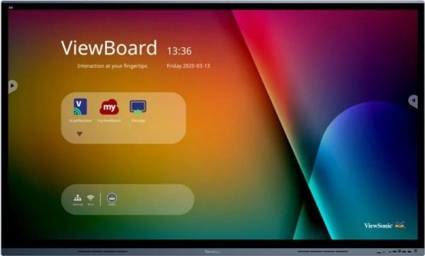 Viewsonic IFP7562, Interaktivt flatpanel, 190,5 cm (75"), LED, 3840 x 2160 piksler, Wi-Fi