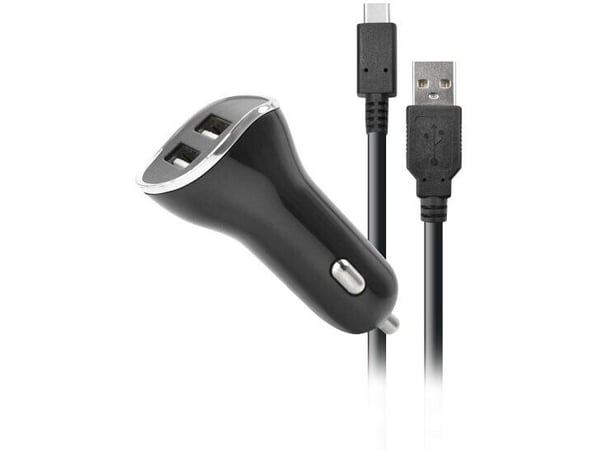 Steelplay - Bilstrømadapter - 2.6 A - 2 utgangskontakter (USB) - på kabel: USB-C - for Nintendo Switch