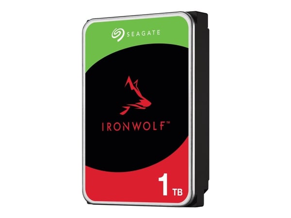 Seagate IronWolf ST1000VN008 - Hårddisk - 1 TB - inbyggd - 3.5" - SATA 6Gb/s - 5400 rpm - buffert: 256 MB
