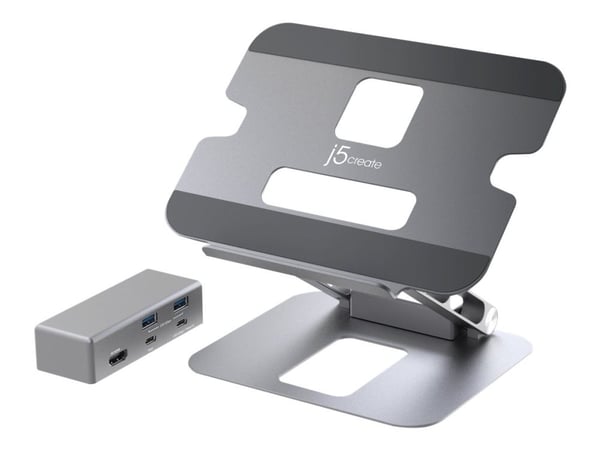 j5create JTS327 - Dokkestasjon + notebookstativ - USB-C / Thunderbolt 3 / Thunderbolt 4 - HDMI j5create JTS327 - Dokkestasjon + notebookstativ - USB-C / Thunderbolt 3 / Thunderbolt 4 - HDMI
