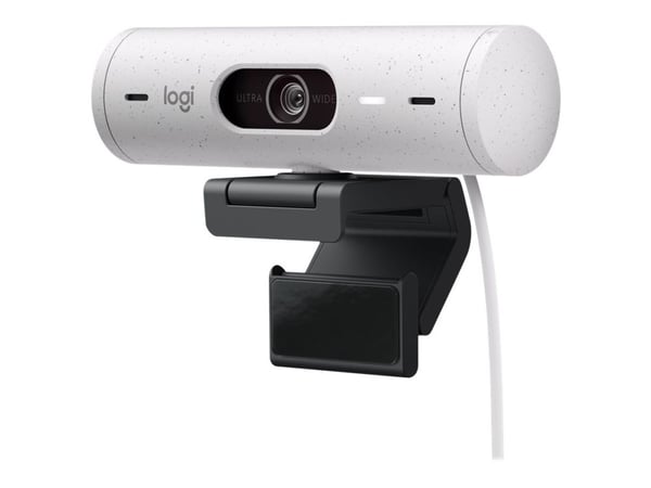 Logitech BRIO 500 - Webkamera - farge - Full HD (1920 x 1080) - Innebygd mikrofon (Stereo) - USB-C - Off-White