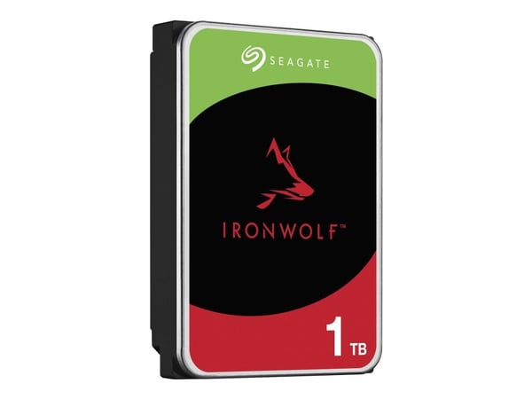 Seagate IronWolf ST1000VN008 - Hårddisk - 1 TB - inbyggd - 3.5" - SATA 6Gb/s - 5400 rpm - buffert: 256 MB
