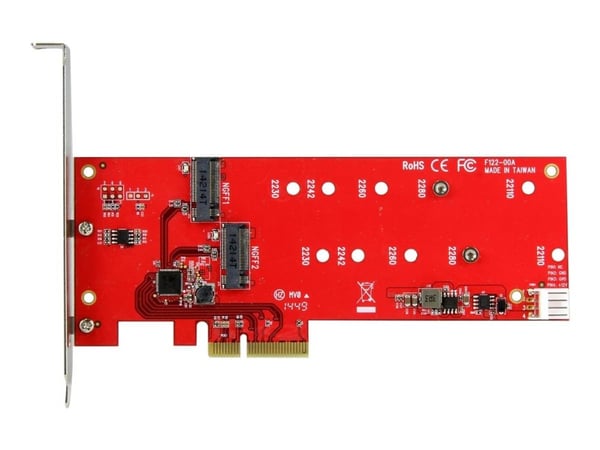 StarTech.com 2x M.2 SATA SSD-kontrollerkort - PCIe - PCI Express M.2 SATA III-kontroller - NGFF-kortadapter (PEX2M2) - Lagringskontroll - M.2 - M.2...