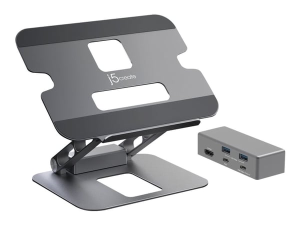 j5create JTS327 - Dokkestasjon + notebookstativ - USB-C / Thunderbolt 3 / Thunderbolt 4 - HDMI