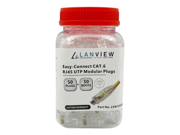 Lanview LVN125305, RJ45, Läpinäkyvä, Uros, Suora, Cat6, U/UTP (UTP)