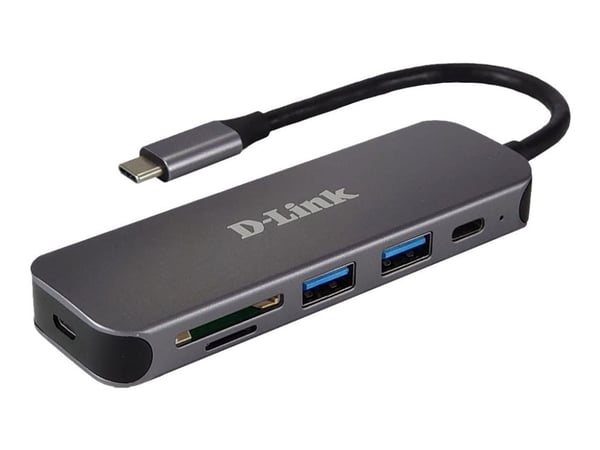 D-Link DUB-2325 - Hubb - med kortläsare - 2 x SuperSpeed USB 3.0 + 1 x USB-C - skrivbordsmodell