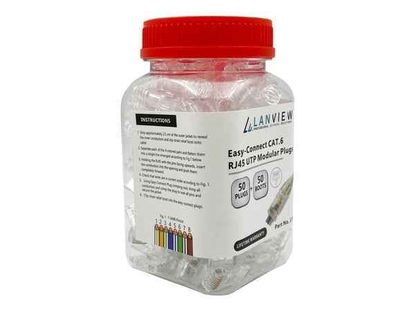 Lanview LVN125305, RJ45, Läpinäkyvä, Uros, Suora, Cat6, U/UTP (UTP)