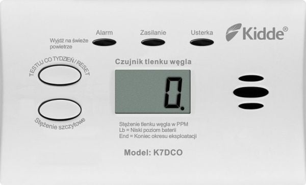 Kidde K7DCO karbonmonoksiddetektor med display