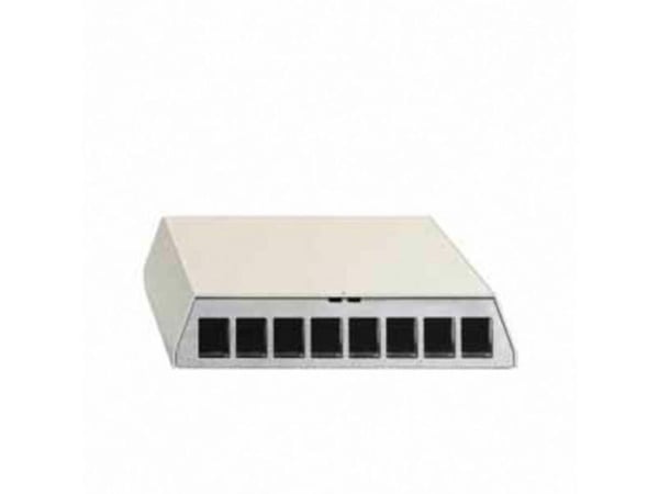 Rutenbeck PP-UM A-8 Ap rw - patchpanel (blindplatta) ytmontage, för vägg-, skrivbord- och DIN-skenemontering, pure white RAL 9010 - 8 portar (23911...