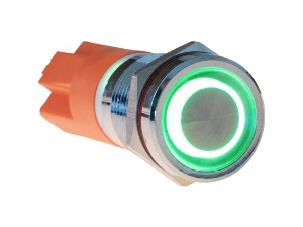 Joy-it Painike12E-03 Painike12E-03 Painikekytkin Painonappi Vihreä (Ø x L) 12 mm x 26,50 mm IK10 , IP67 1 kpl 1 kpl