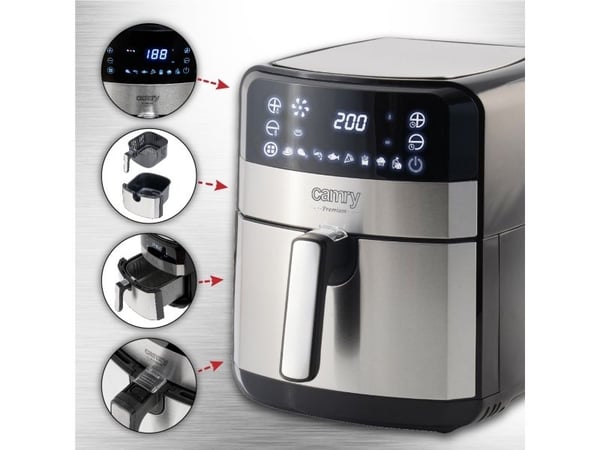 Camry Premium CR 6311, Varmluftsfrityr, 5 l, 80 °C, 200 °C, 60 min, Single/enkelt