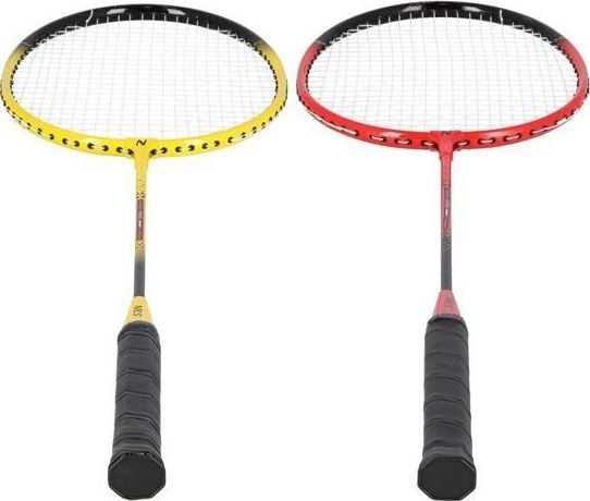 Nils Extreme NRZ264 aluminium badmintonsett: 4 racketer + 3 fjærballer + nett 600x60 cm + veske