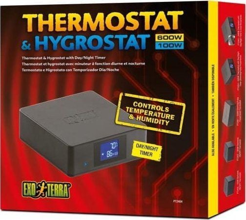 Exo Terra termostaatti/hygrostaatti, 600 W/100W Exo Terra termostaatti/hygrostaatti, 600 W/100W