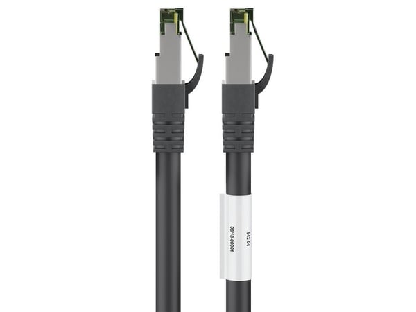 goobay - Koblingskabel - RJ-45 (hann) til RJ-45 (hann) - 25 cm - SFTP, PiMF - CAT 8.1 - halogenfri, uten hindringer, flertrådet - svart