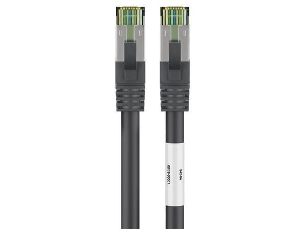 goobay - Koblingskabel - RJ-45 (hann) til RJ-45 (hann) - 25 cm - SFTP, PiMF - CAT 8.1 - halogenfri, uten hindringer, flertrådet - svart