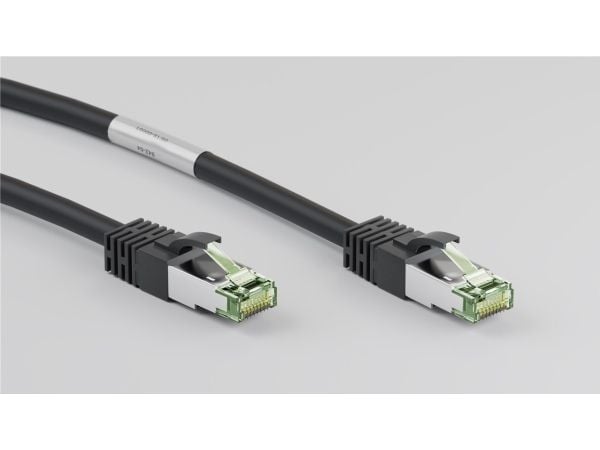 goobay - Koblingskabel - RJ-45 (hann) til RJ-45 (hann) - 25 cm - SFTP, PiMF - CAT 8.1 - halogenfri, uten hindringer, flertrådet - svart
