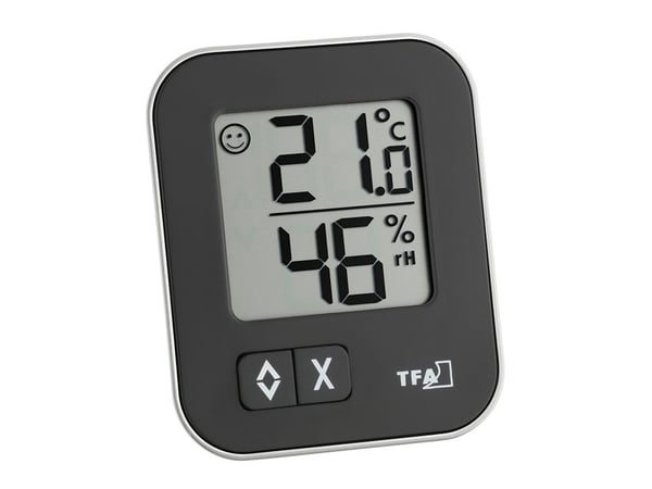 TFA Moxx - Värmehygrometer - digital - svart, silver