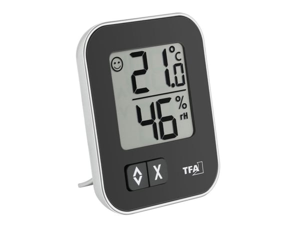 TFA Moxx - Värmehygrometer - digital - svart, silver