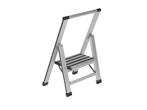WENKO Alumiiniset kokoontaitettavat porrasaskelmatikkaat 1 askelma - 150 kg - 3,2 kg - 35 cm - 71 cm - 43,5 cm - 5,5 cm (601010100)