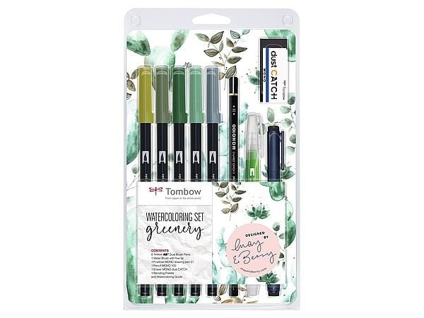 Tombow Marker ABT Dual Brush Akvarelsæt Greenery