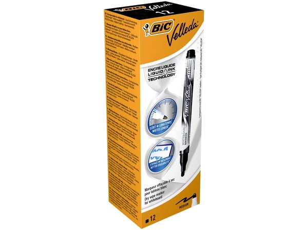 Whiteboardpenna, BIC Velleda pocket, medium, svart