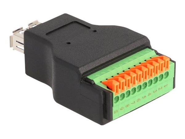 Delock - USB-sovitin - USB-tyyppi A (naaras) 10-napaiseen liitäntälohkoon - USB 3.2 Gen 1 - musta/vihreä