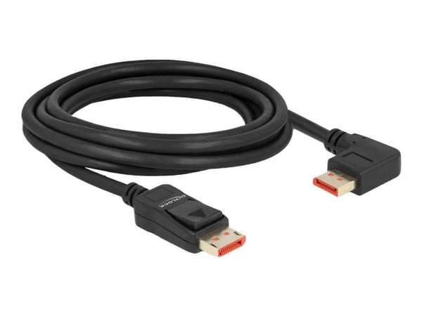 Delock - DisplayPort-kabel - DisplayPort (hann) rett til DisplayPort (hann) venstre-vinklet - DisplayPort 1.4 - 3 m - 8 K 60 Hz (7680 x 4320) støtt...