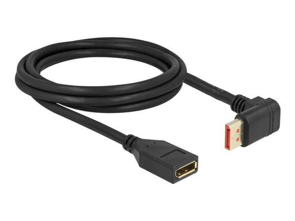 Delock - DisplayPort-forlengelseskabel - DisplayPort (hann) oppvinklet til DisplayPort (hunn) - DisplayPort 1.4 - 2 m - 8 K 60 Hz (7680 x 4320) stø...