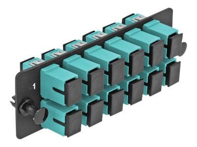 Delock - Fiberoptisk adapterplatta - SC MM X 12 - svart, havsblå