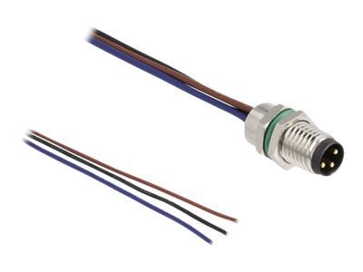 Delock - Netværkskabel - 3 pin M8 (han) til uisoleret ledning - 50 cm - 4.6 mm - lajittelu